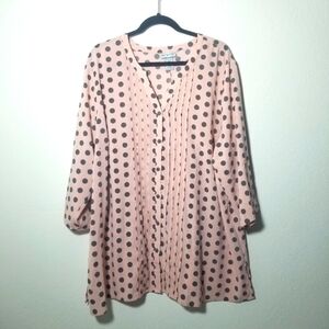 Catherines 3,/4 Button Down Top B3